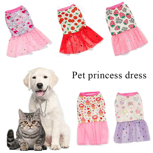 Summer Pet Clothes Dog Dress For Dogs Skirt Summer Princess Dog Wedding Dresses York Clothes For Dogs Skirts Pet Cat Dress