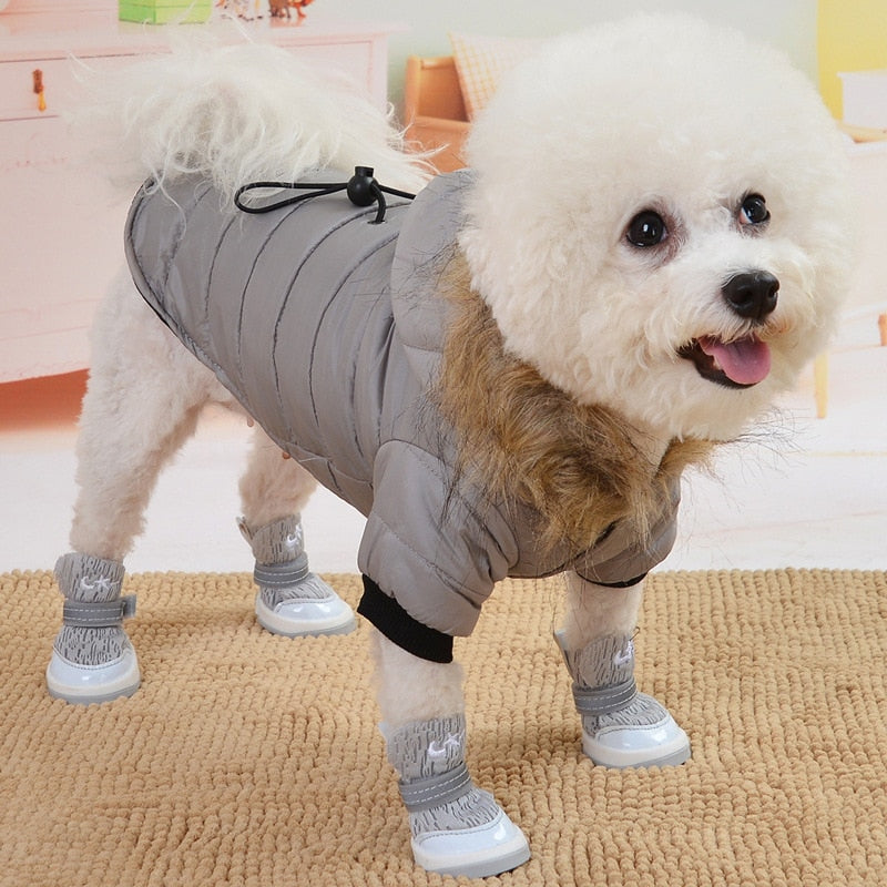 Warm Pet Clothes Autumn Winter Jacket Pet Supplies For Small Medium Dogs Cats Chihuahua Yorkshire Thermal Coat Fur Hood Hoodie