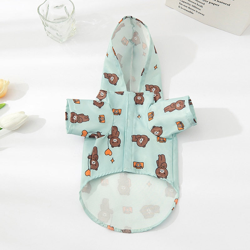 Pet Dog Raincoat Summer Fashion Short Sleeve Dog Waterproof Clothes Puppy Coat Dog Raincoat Outdoor Coat Bichon Schnauzer Welsh