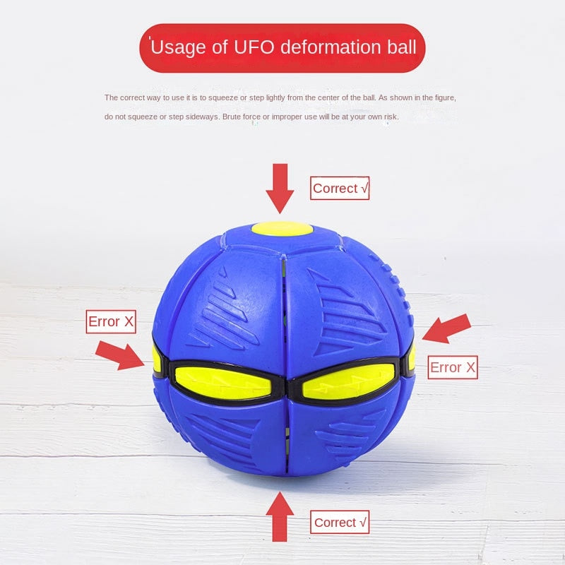 UFO Magic Ball Portable Glowing Flying Toys Creative Fly Saucer Stomp Magic Balls Decompression Flying Flat Throw Disc For Dogs