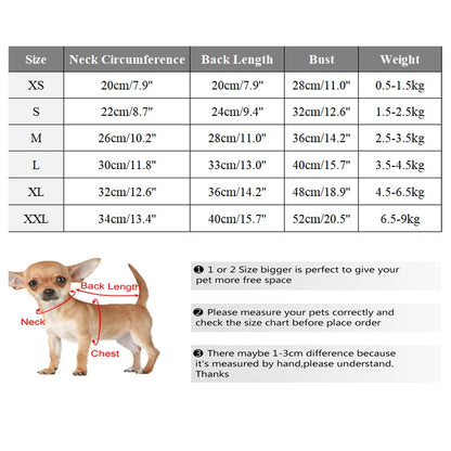 Winter Warm Dog Coat Jacket Windproof Dog Clothes for Small Dogs Padded Clothing Chihuahua Clothes Pet Supplies