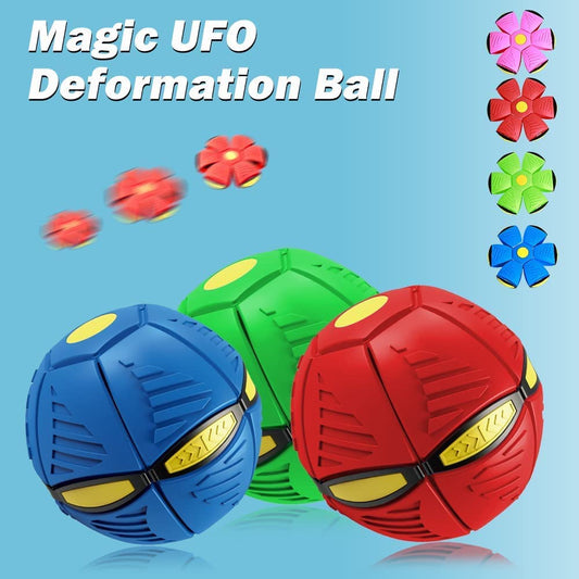 UFO Magic Ball Portable Glowing Flying Toys Creative Fly Saucer Stomp Magic Balls Decompression Flying Flat Throw Disc For Dogs