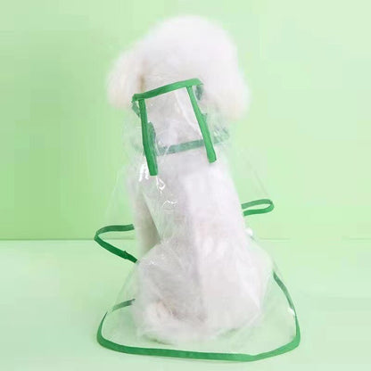 Pet Dog Puppy Transparent Rainwear Raincoat Pet Hooded Waterproof Jacket Clothes Soft PVC Small Dogs Raincoat Puppy Rain Poncho