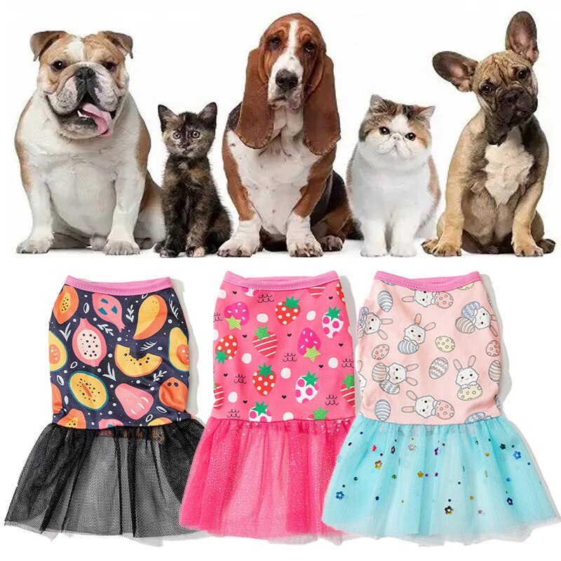 Summer Pet Clothes Dog Dress For Dogs Skirt Summer Princess Dog Wedding Dresses York Clothes For Dogs Skirts Pet Cat Dress