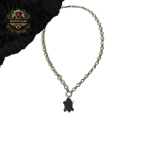 Stone Turtle Chainmail Necklace