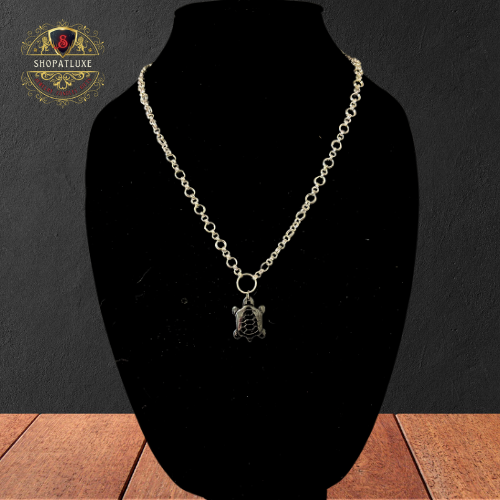 Stone Turtle Chainmail Necklace