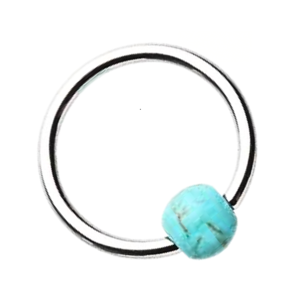 Turquoise Stone Ball Captive Bead Ring