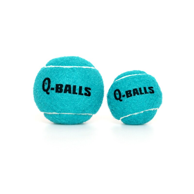 Q-MONSTER Dog Toy Set Thick Walled Natural Rubber Squeak Chew Balls for Dogs Tennis Interactive Bouncy Balls for Training 4-pack
