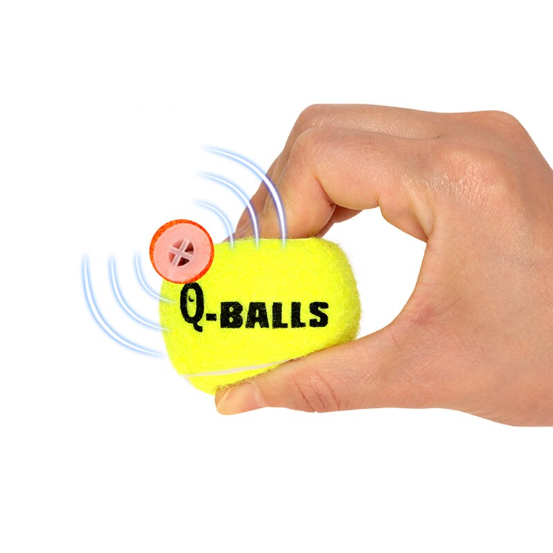 Q-MONSTER Dog Toy Set Thick Walled Natural Rubber Squeak Chew Balls for Dogs Tennis Interactive Bouncy Balls for Training 4-pack