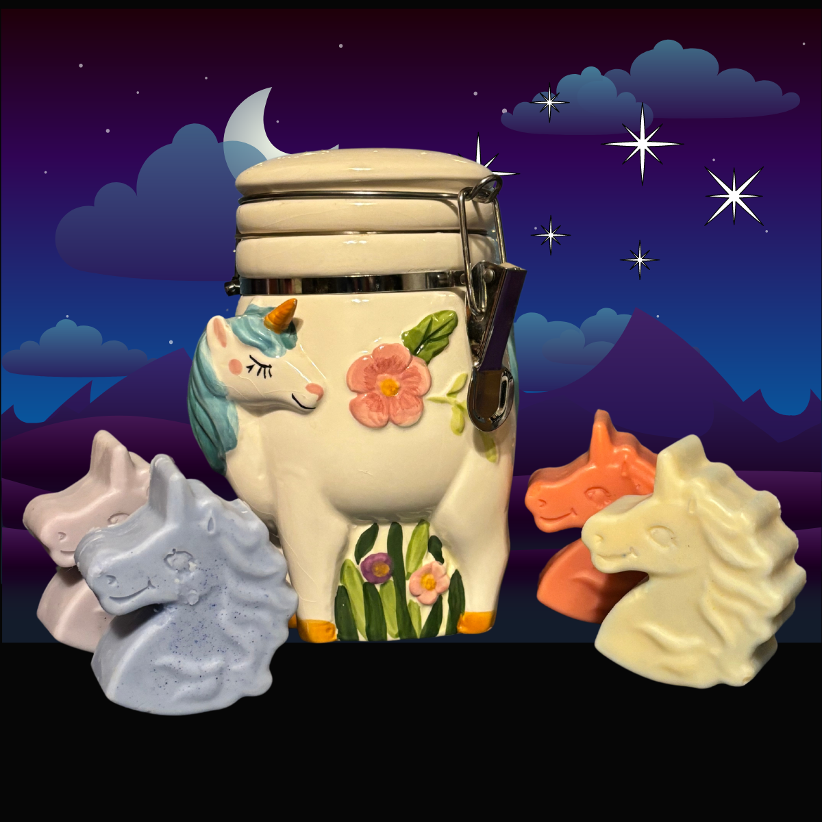 Unicorn Container & Wax Melts (NAG CHAMPA)