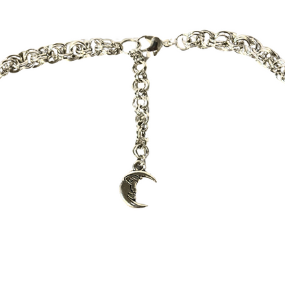Zodiac Moon Phases Pentacle Chainmail Necklace