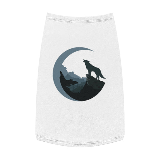 Wolf Howling At The Moon Pet Tank Top
