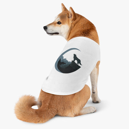 Wolf Howling At The Moon Pet Tank Top