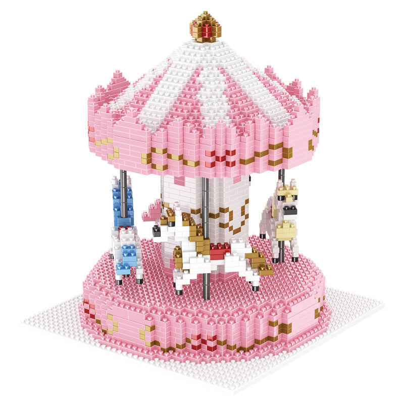 style: Carousel - Miniature Small Particles Puzzle Assembling Toys Compatible With Lego Children'S Carousel And Claw Machine Building Blocks