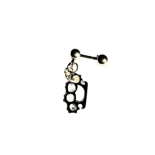 Helix 18g Barbell With Black Brass Knuckles Dangle