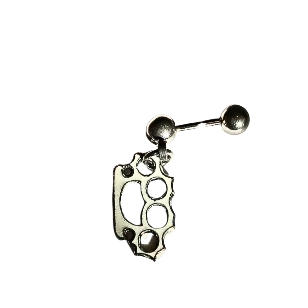 Helix 18g Barbell With White Brass Knuckles Dangle