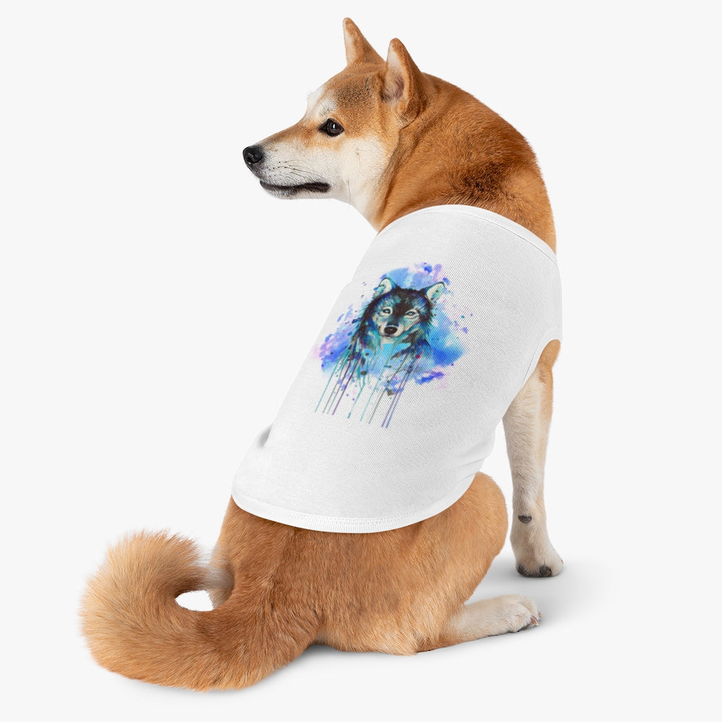 Wolf Tattoo Graphic Pet Tank Top