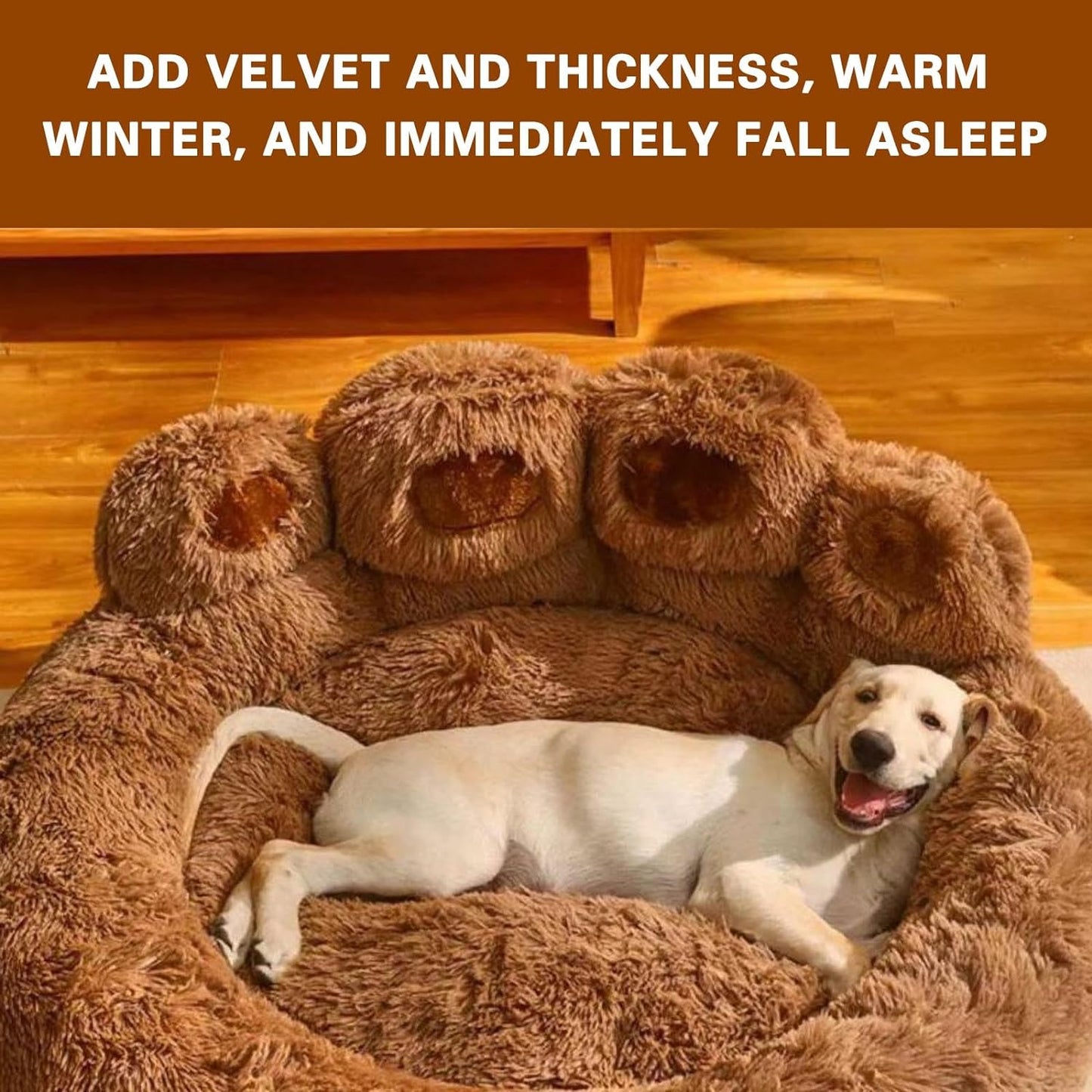 Dog Bed with Standing Paws | Upgraded Soothing Paw Dog Bed | Cozy and Comfy Pet Dog Bed | Creative Dog Donut Bed with Bear Paws | Size 15.74 * 8.66 * 2.75 | Pet Paw Dog Bed for Dogs (Pink)