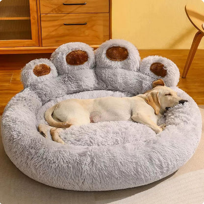 Dog Bed with Standing Paws | Upgraded Soothing Paw Dog Bed | Cozy and Comfy Pet Dog Bed | Creative Dog Donut Bed with Bear Paws | Size 15.74 * 8.66 * 2.75 | Pet Paw Dog Bed for Dogs (Pink)