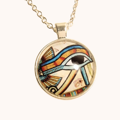 Abstract Eye Of Horus Glass Necklace