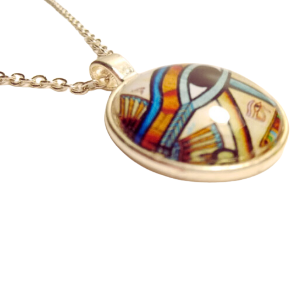 Abstract Eye Of Horus Glass Necklace