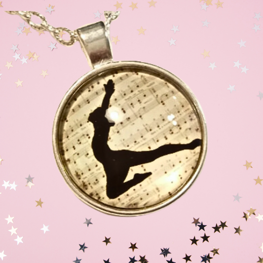 Exquisite Silver Ballet Dancer Necklace