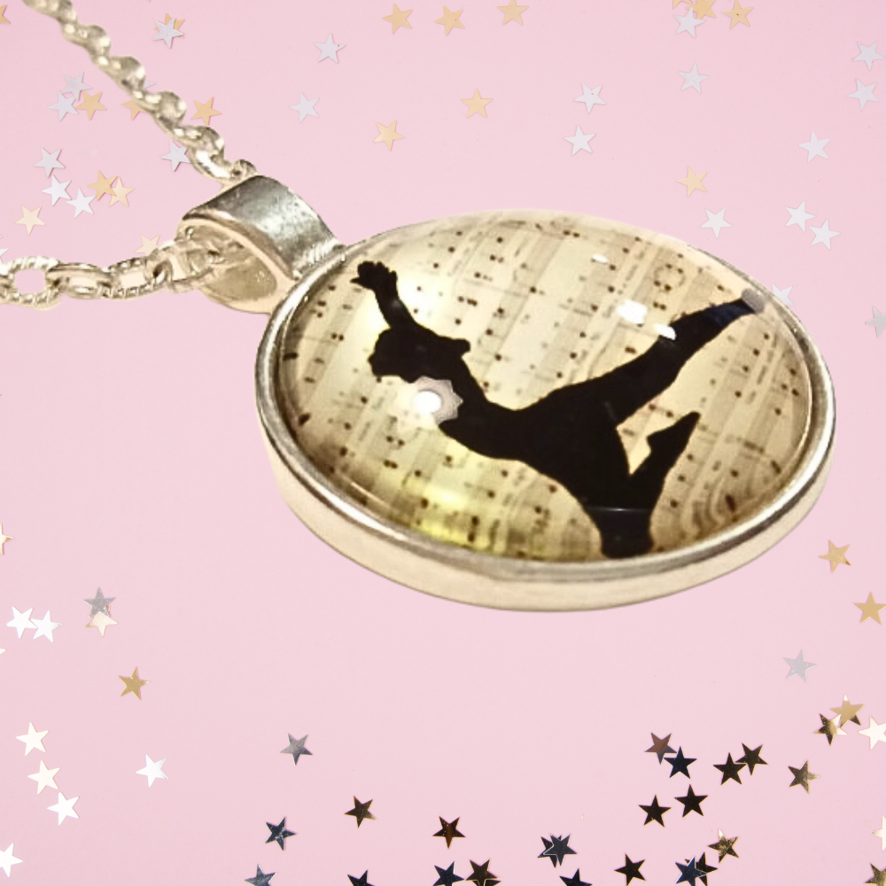 Exquisite Silver Ballet Dancer Necklace