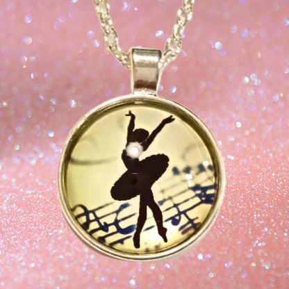 Silver Ballet Dancer Necklace