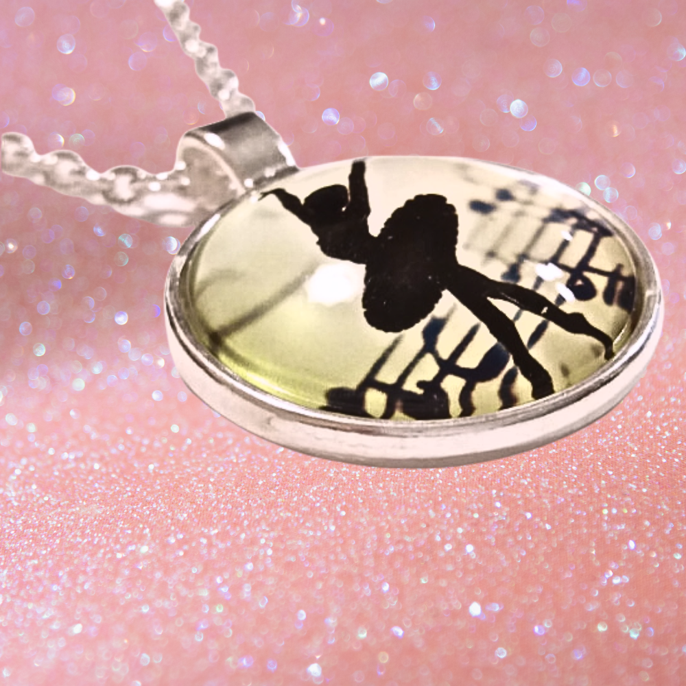 Silver Ballet Dancer Necklace