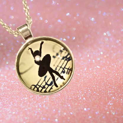 Silver Ballet Dancer Necklace