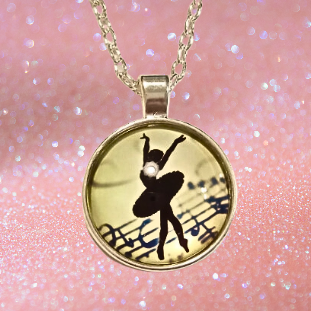 Silver Ballet Dancer Necklace