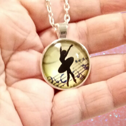 Silver Ballet Dancer Necklace