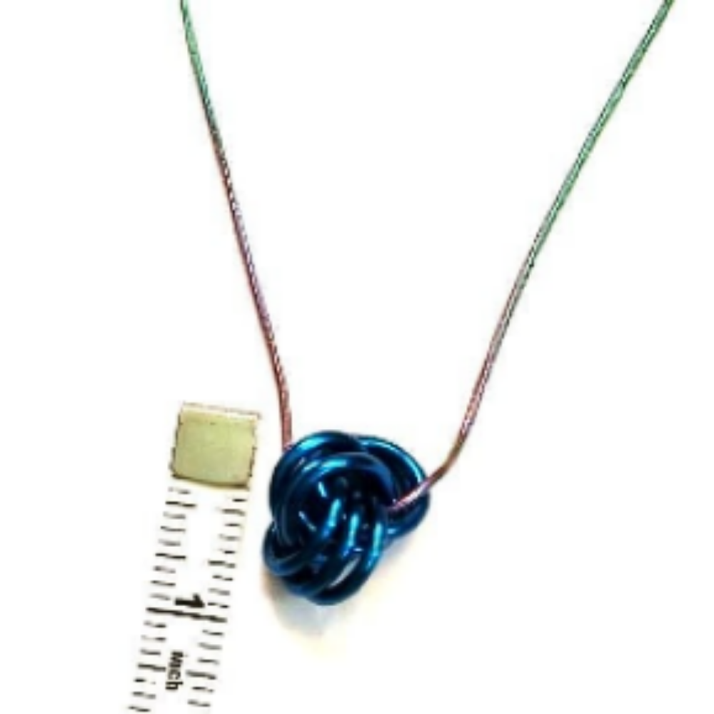 Blue Chrome Knot Necklace