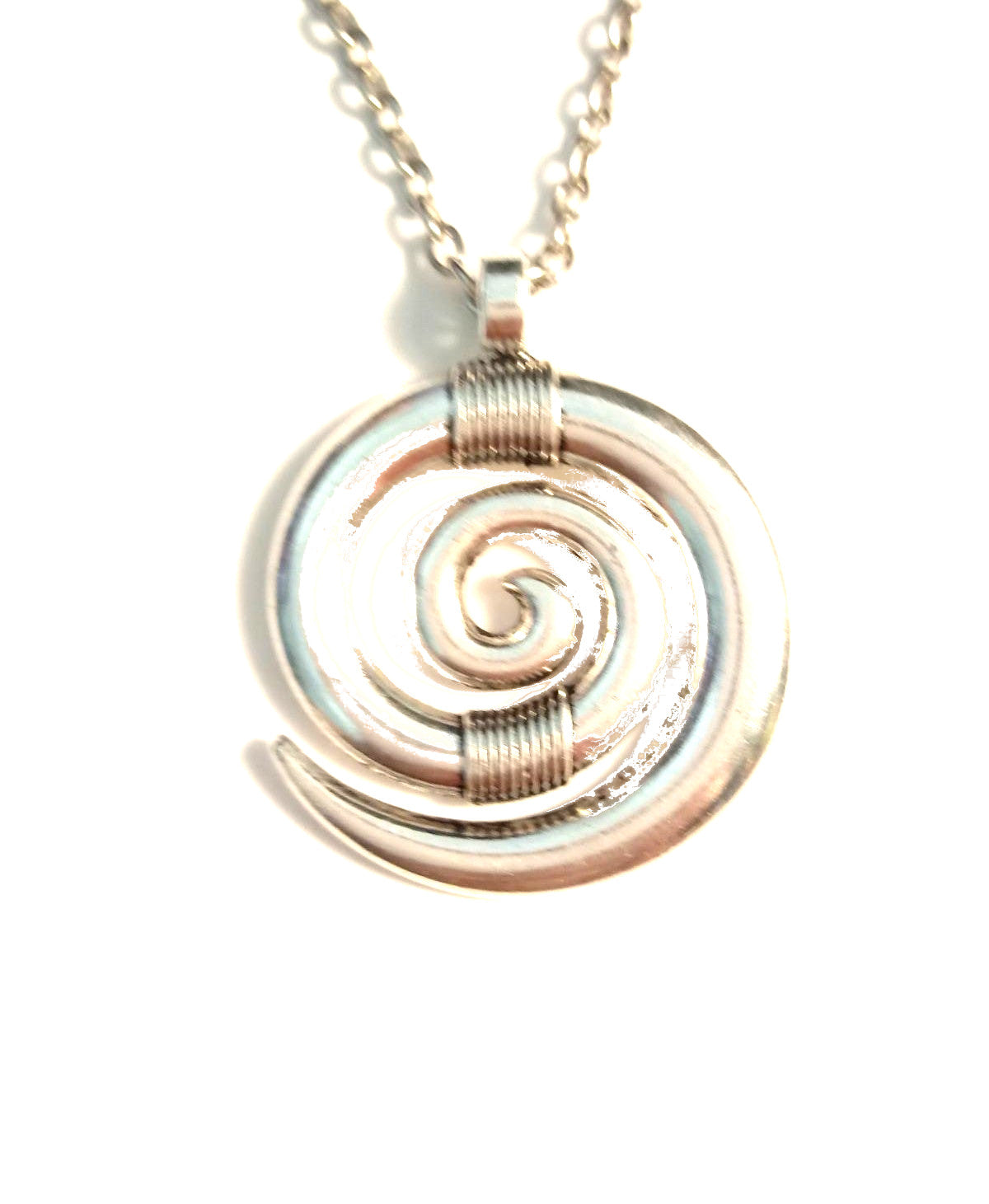Celtic Labyrinth Steel Spiral Necklace