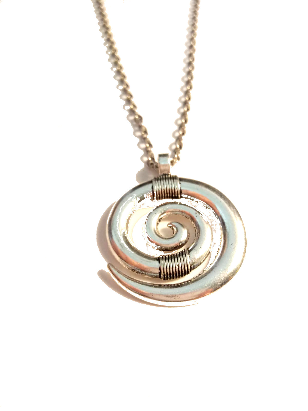 Celtic Labyrinth Steel Spiral Necklace