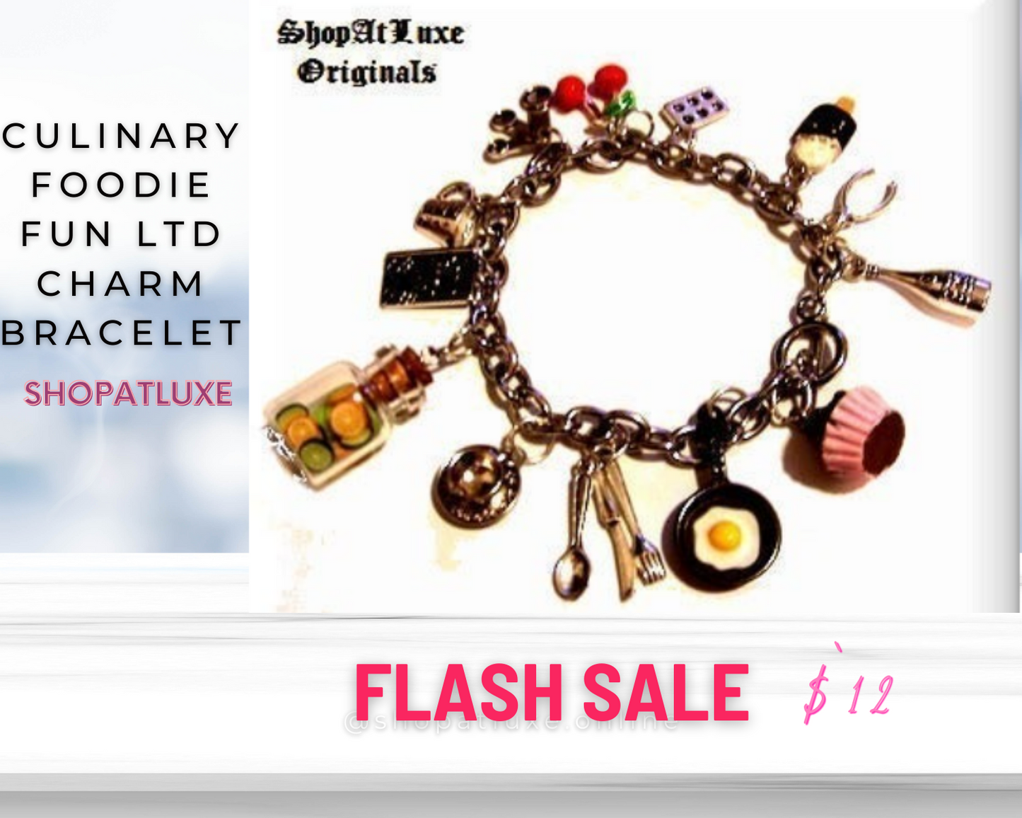 Culinary Foodie Fun Charm Bracelet