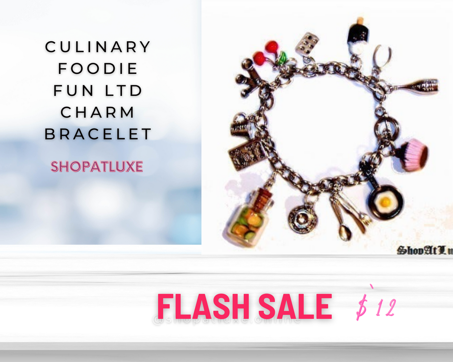 Culinary Foodie Fun Charm Bracelet