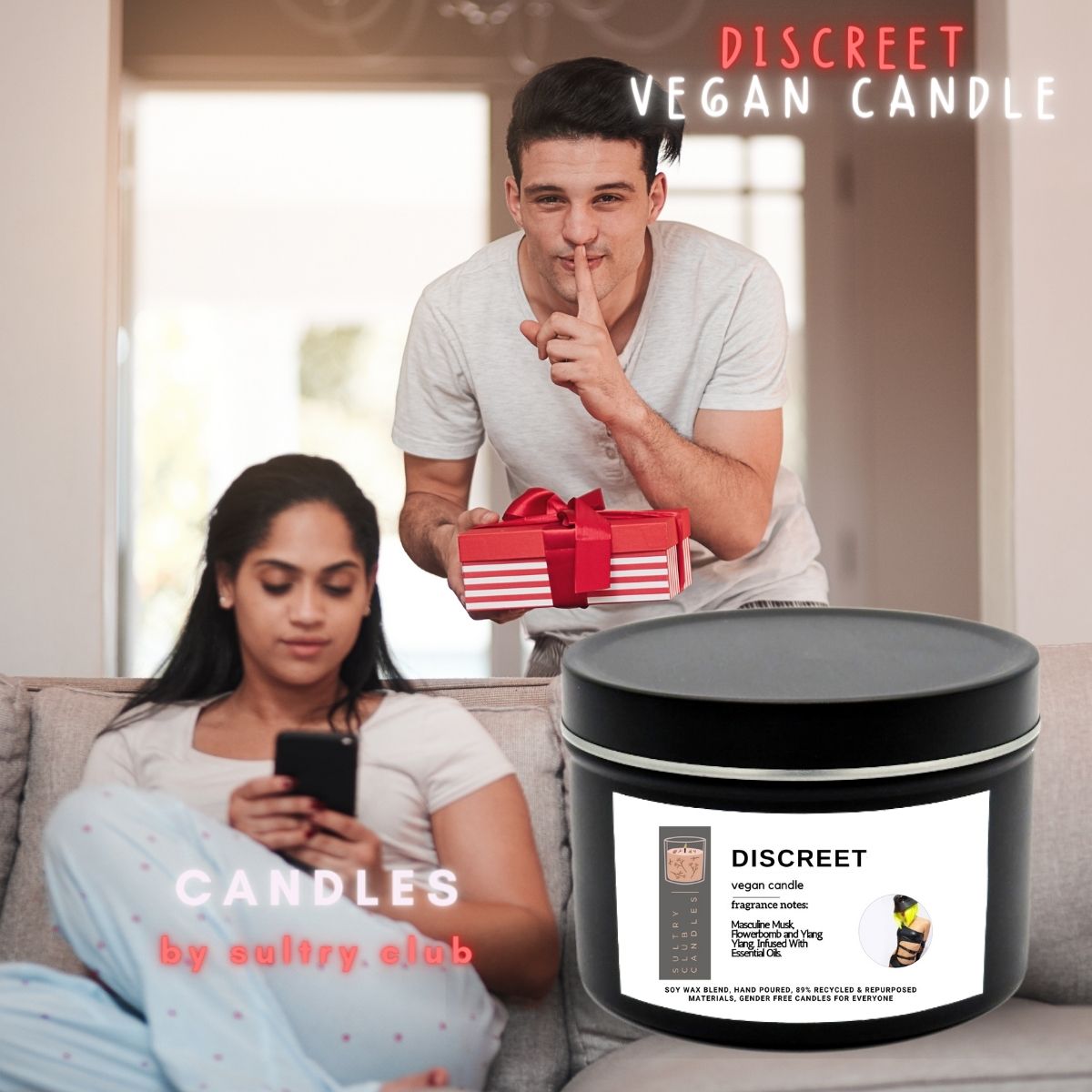 DISCREET 8 Oz Vegan Candle