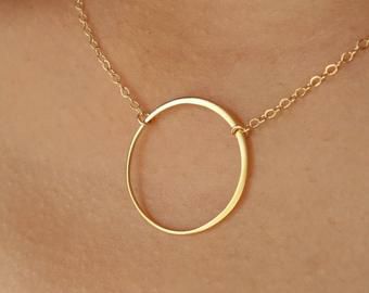 Discreet Daytime Open Circle Necklace