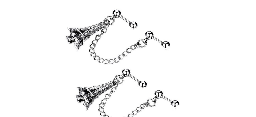 Double 18g Helix Barbell Eiffel Tower