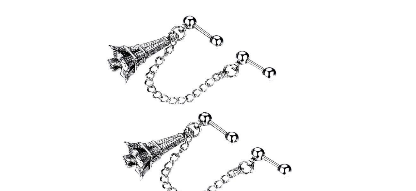 Double 18g Helix Barbell Eiffel Tower