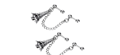 Double 18g Helix Barbell Eiffel Tower