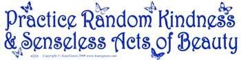 Practice Random Kindness & Senseless Acts of Beauty bumper sticker