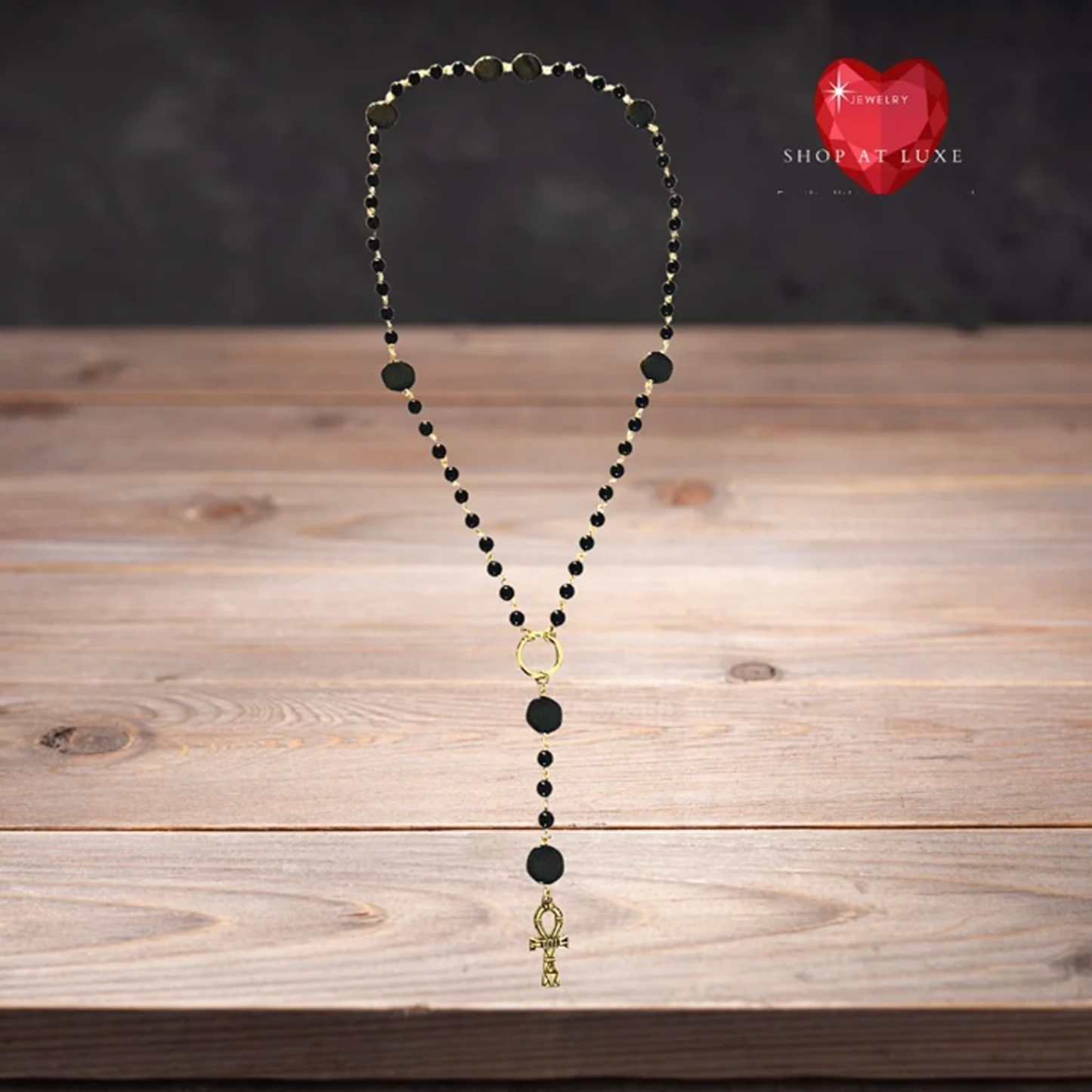 Egyptian Ankh Rosary Necklace