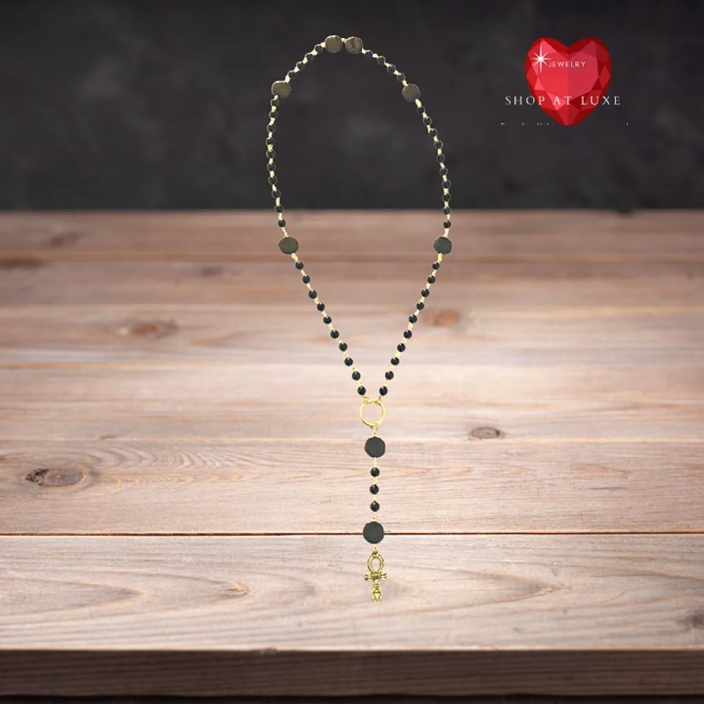 Egyptian Ankh Rosary Necklace