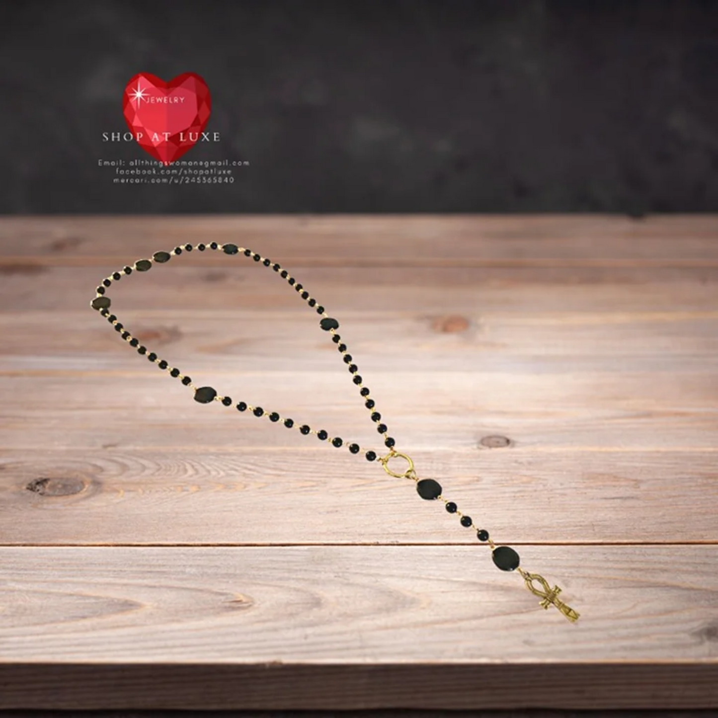 Egyptian Ankh Rosary Necklace