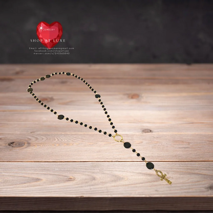 Egyptian Ankh Rosary Necklace