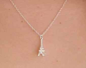 Eiffel Tower Fine Silver Necklace