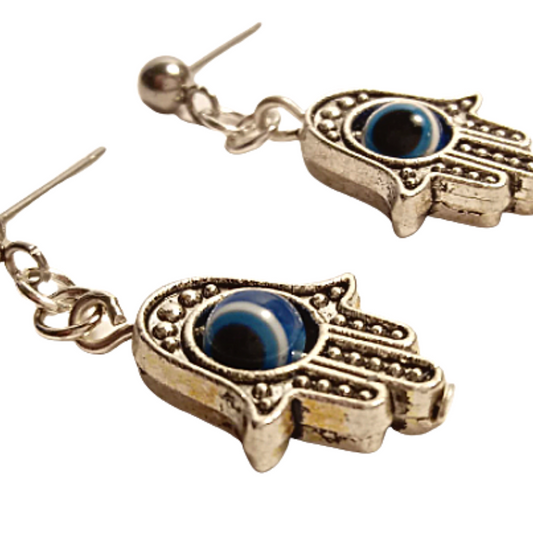 Eye of Horus Hamsa Hand Earrings