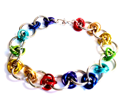 LBGTQ Pride Rainbow Chainmaille Bracelet